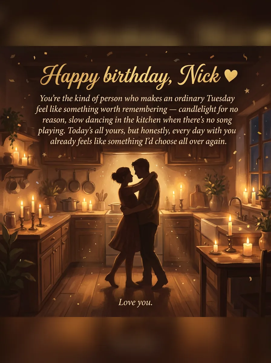 personalized birthday card for husband with romantic style