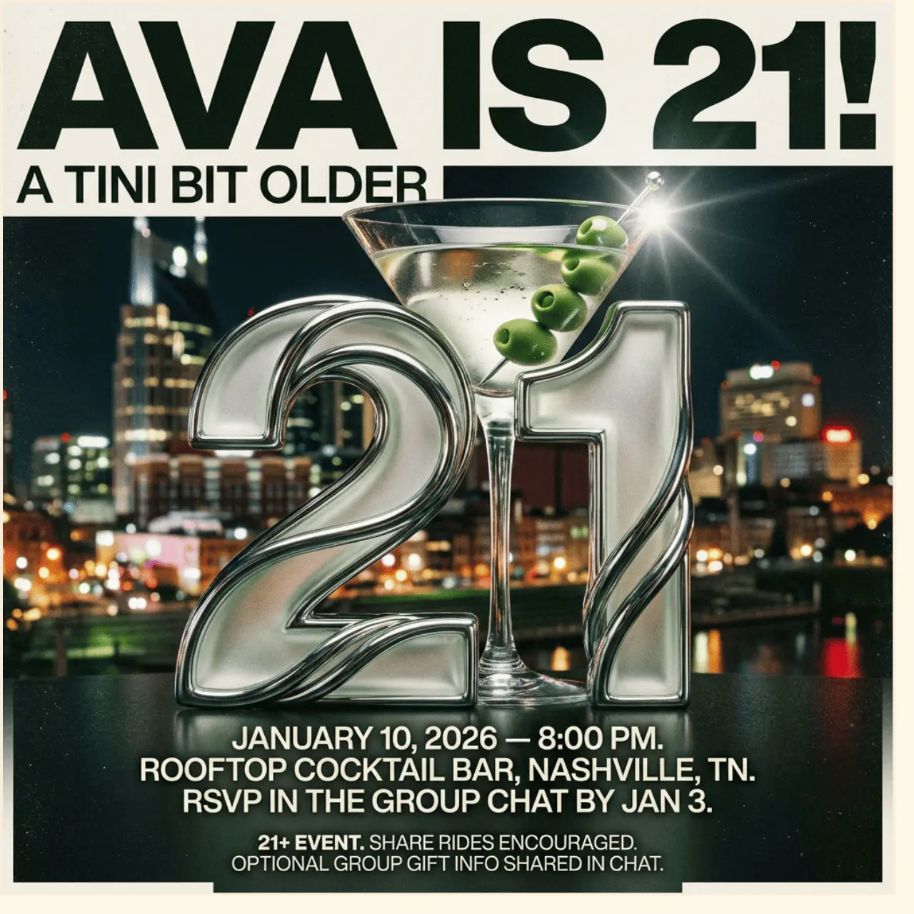 Custom birthday invitation example with bright party design and prominent event information