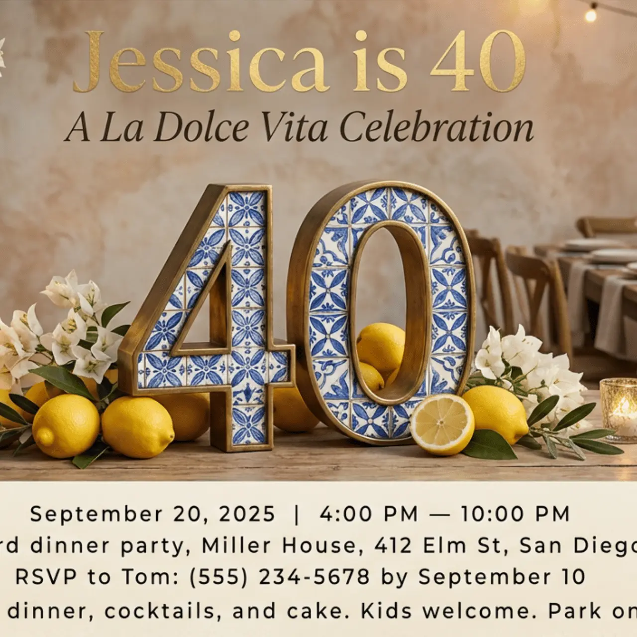 Birthday invitation maker example with themed birthday layout and readable event details