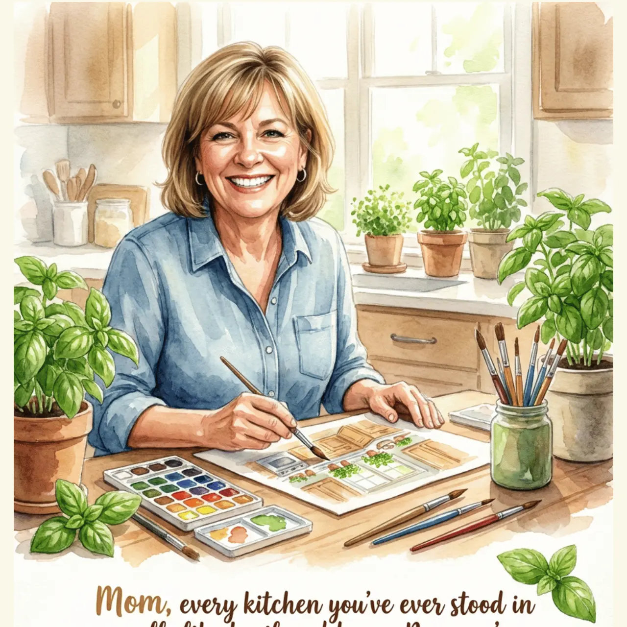 Birthday card example for family, partner, or best friend with warm design and custom text space