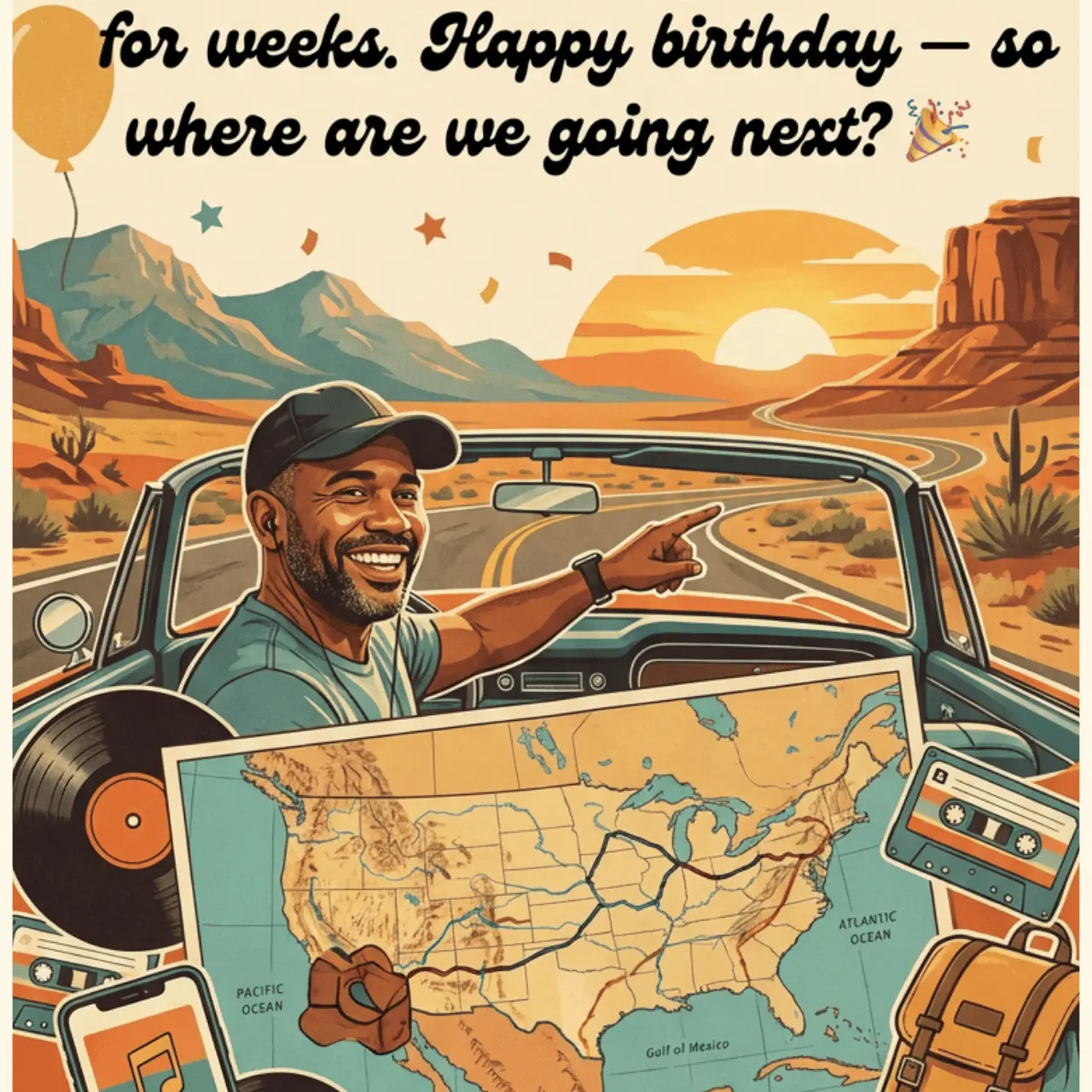 Custom card for a friend or coworker with flexible celebratory design and editable message space