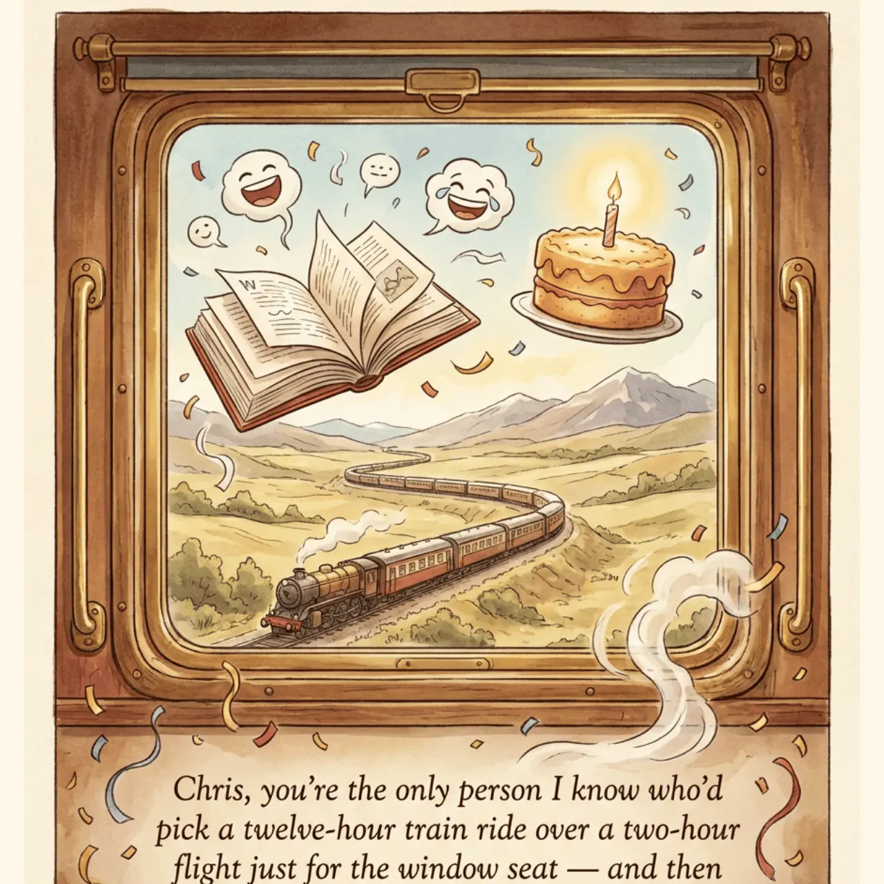 Second personalized birthday card example with softer colors and a heartfelt custom layout