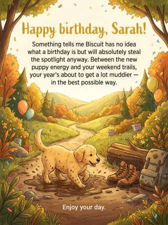 Personalized birthday card example with custom visual direction