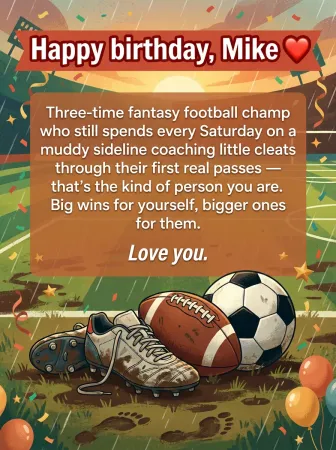 Readable birthday card example with bold celebration artwork